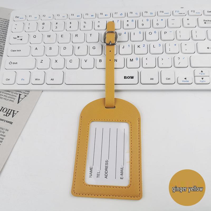 Premium PU Leather Luggage Tag with Stitching and Signature Card