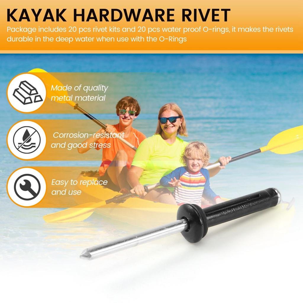 20 Pcs TriGrip Rivet with 20 O Rings Long Grip TriFold Tri Bulb for Deep