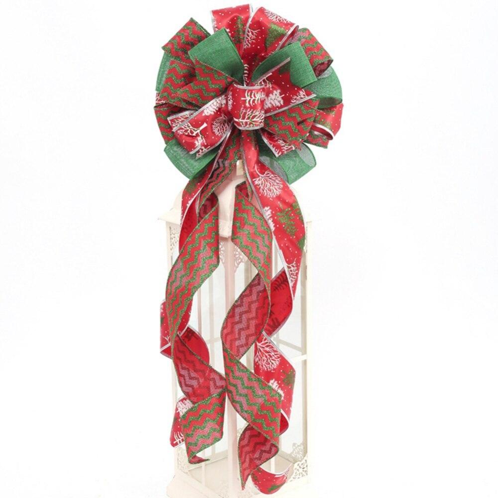 Christmas Tree Topper Bows Holiday Atmosphere  Outdoor Decorations