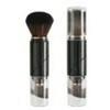 Portable Retractable Capsule Makeup Brush Set with Lid - Includes Blush, Setting, and Powder Brushes