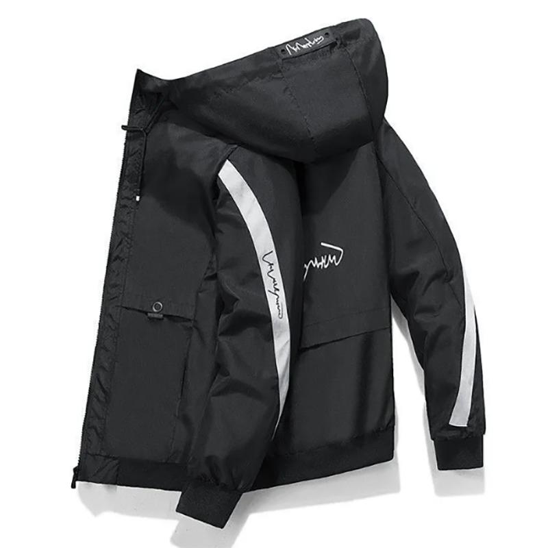 Autumn Men's Jacket Korean Casual Trend Youth Jacket Hooded Printed Jacket