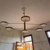Modern LED Chandelier with Rotating Arms 6-Arm Drum Shade Ceiling Light 139.7 Cm Adjustable Pendant Dining Table, Kitchen
