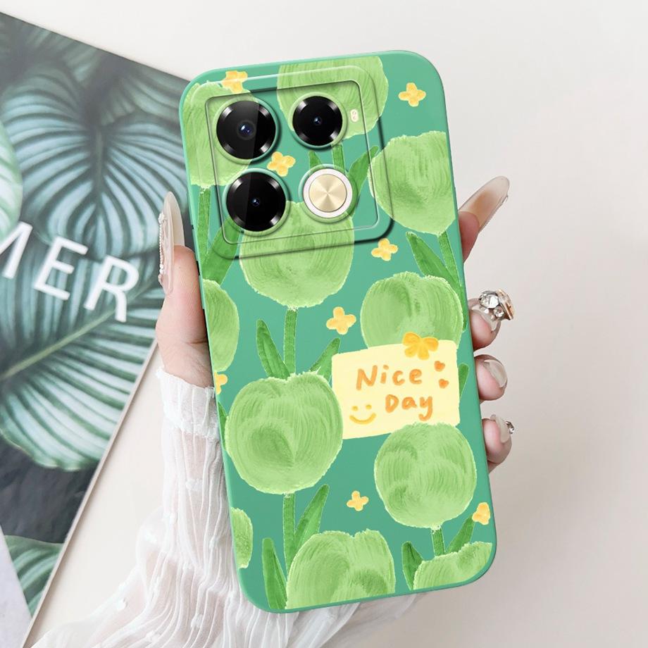 Soft TPU Candy Silicone Phone Case For Infinix Note 40 Pro Plus Note 40 4G 5G Back Cover Note40 4G Bumper Flower Girl Fashion