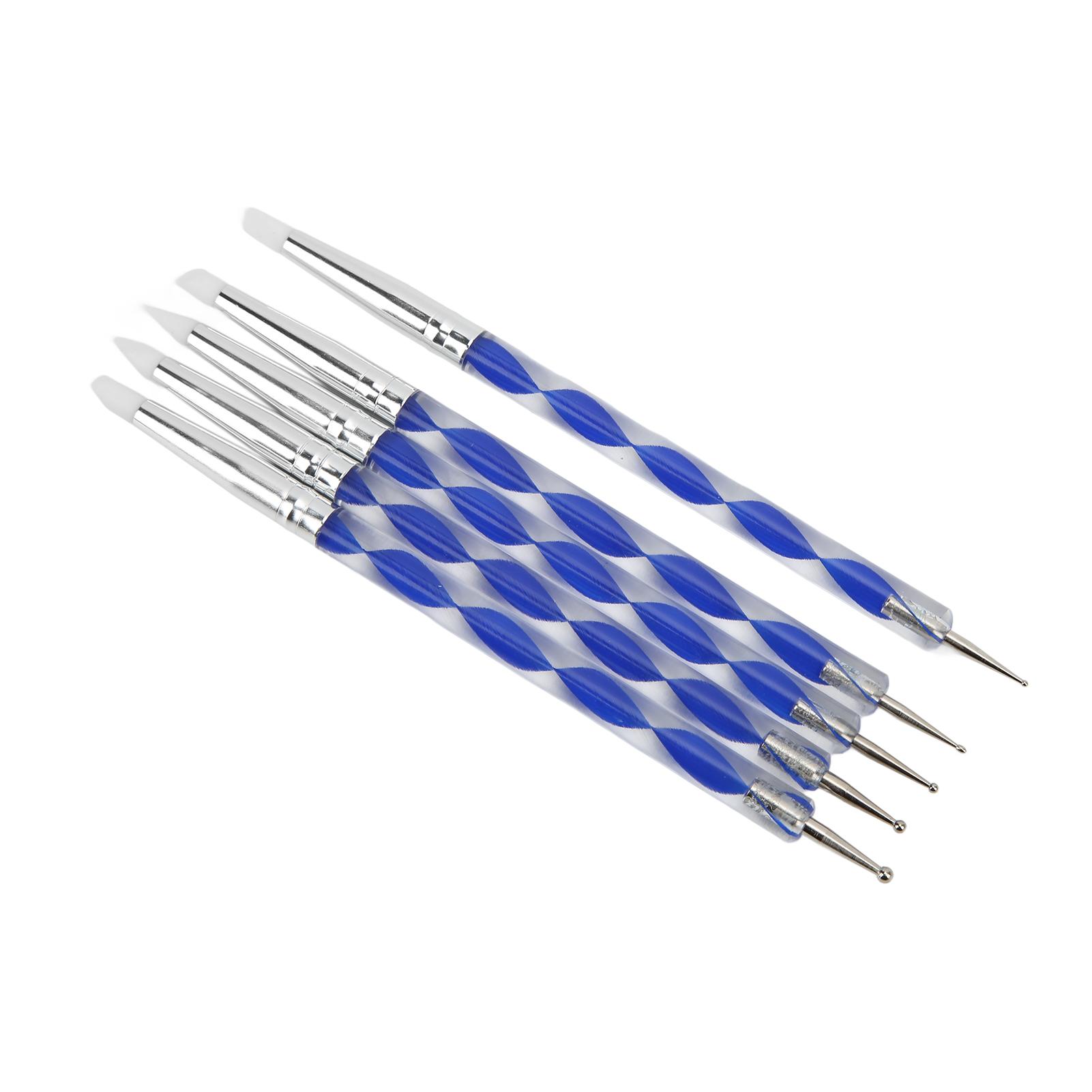 

5 Pcs Clay Tools Acrylic Double Head Silicone Point Drill Pen Set Pottery Clay Tool for Molding Carving