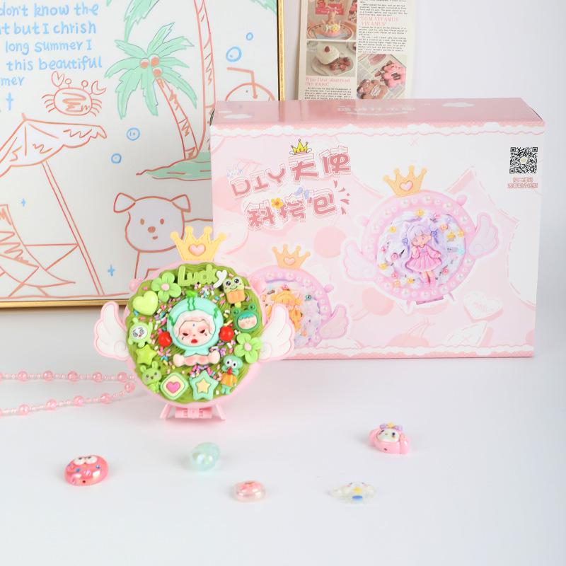 Kids' Handmade Cream PVC Crossbody Bag with Mirror Accessory