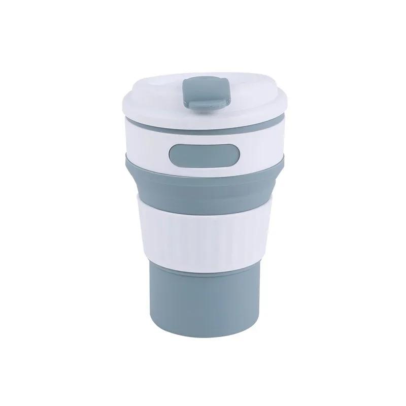 

Silicone folding cup Portable travel coffee cup 350ml sports water cup Outdoor heat-resistant outdoor camping water cup синий