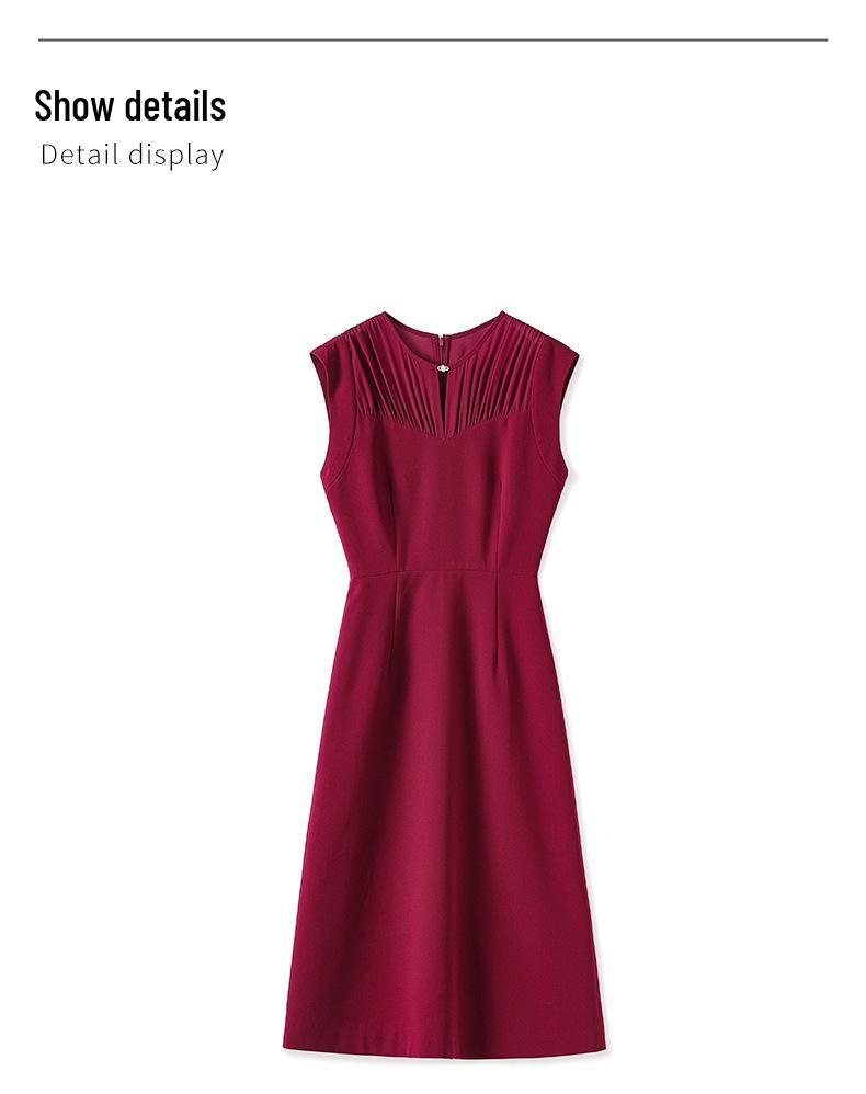 Elegant Sleeveless Chiffon A-line Vest Dress