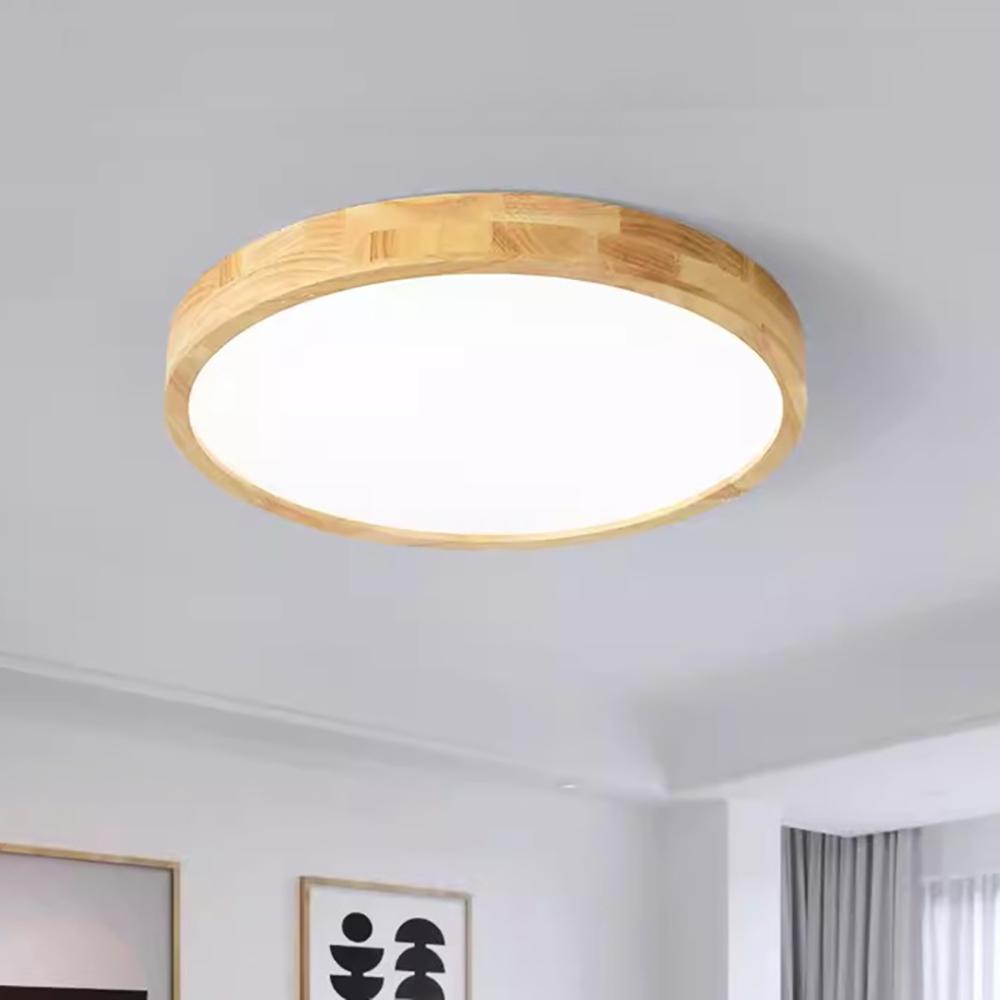 Nordic LED Ceiling Lamp Ultra-thin Wooden Minimalist LED Panels Ceiling Light Modern Home Decor Fixture For Living Room Bedroom