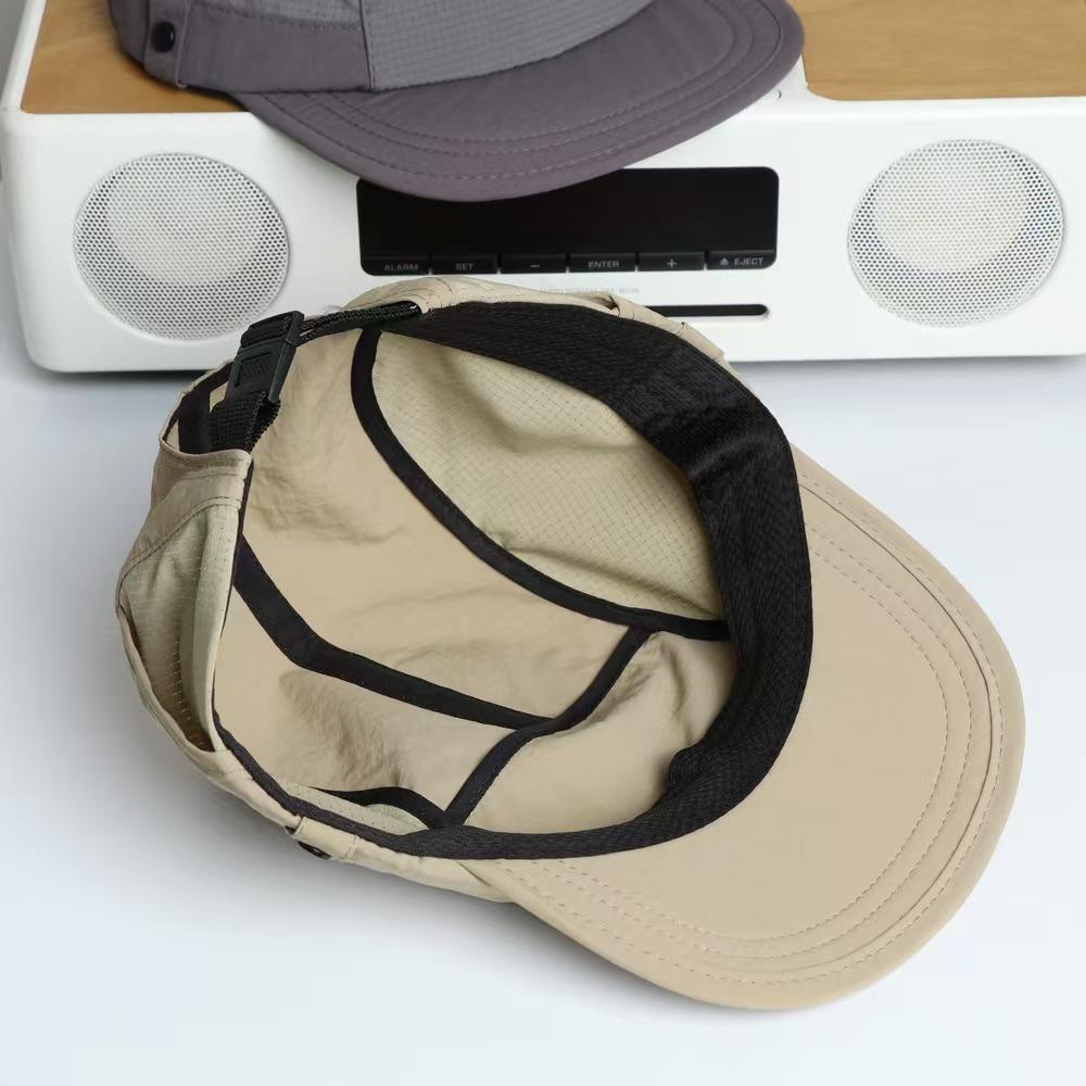 Breathable Flat-brimmed Cap Japanese 5-panel Baseball Cap Casual Mens Mesh Hat Running