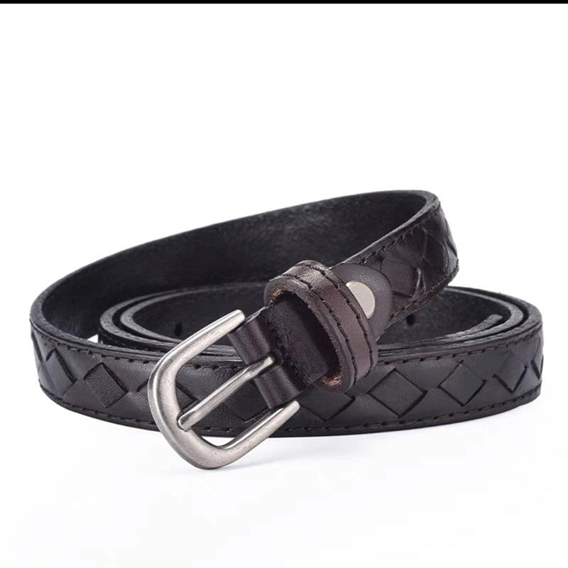 

Ремінь Жіночий Молодіжний Модний Повсякденний Шкіряний Ремінь Перший Шар Коров ячої Шкіри Ручного Плетіння Ремінь з Пряжкою-Шпилькою Жіночий 110cm темно-коричневого кольору