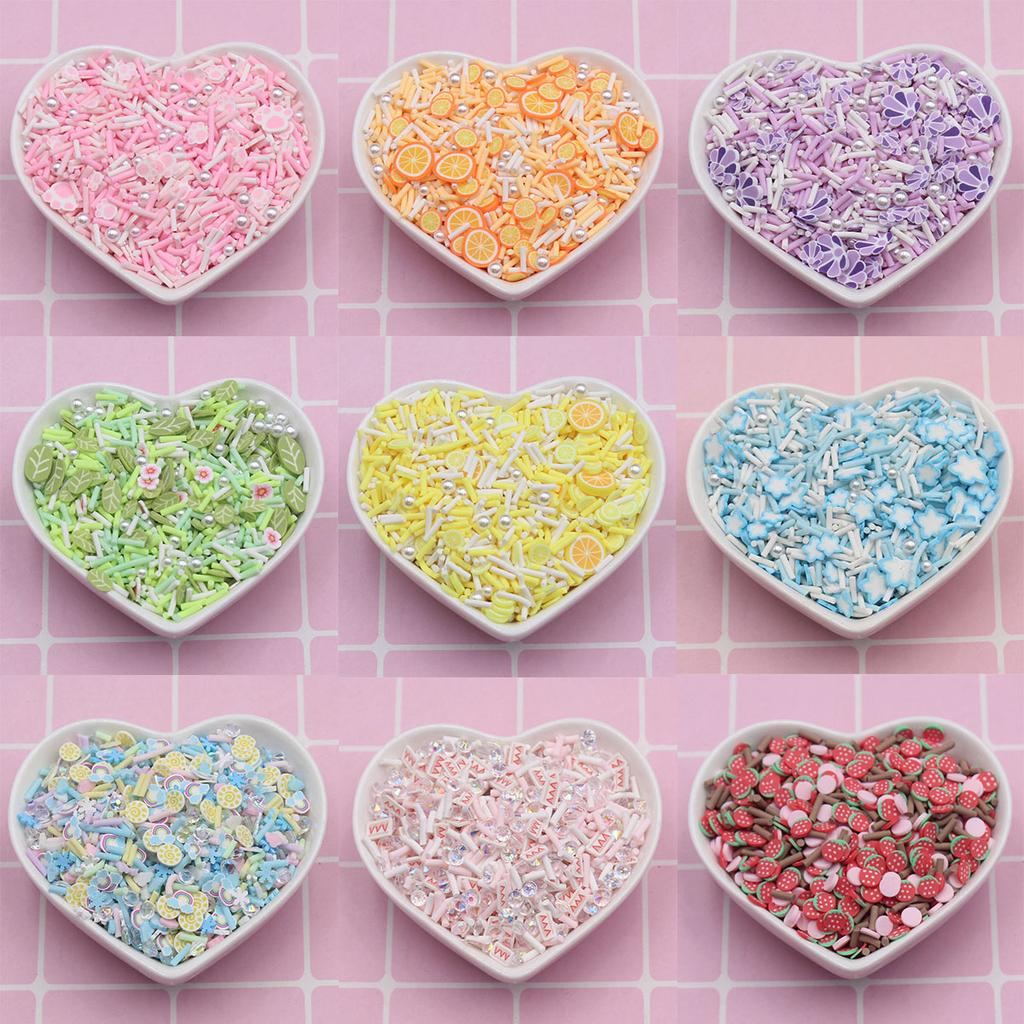 500g Mixed Diamonds Pearls Flowers Shells Polymer Clay Charms Slices Sprinkles for DIY Crafts Shakers Featuring Unique Model
