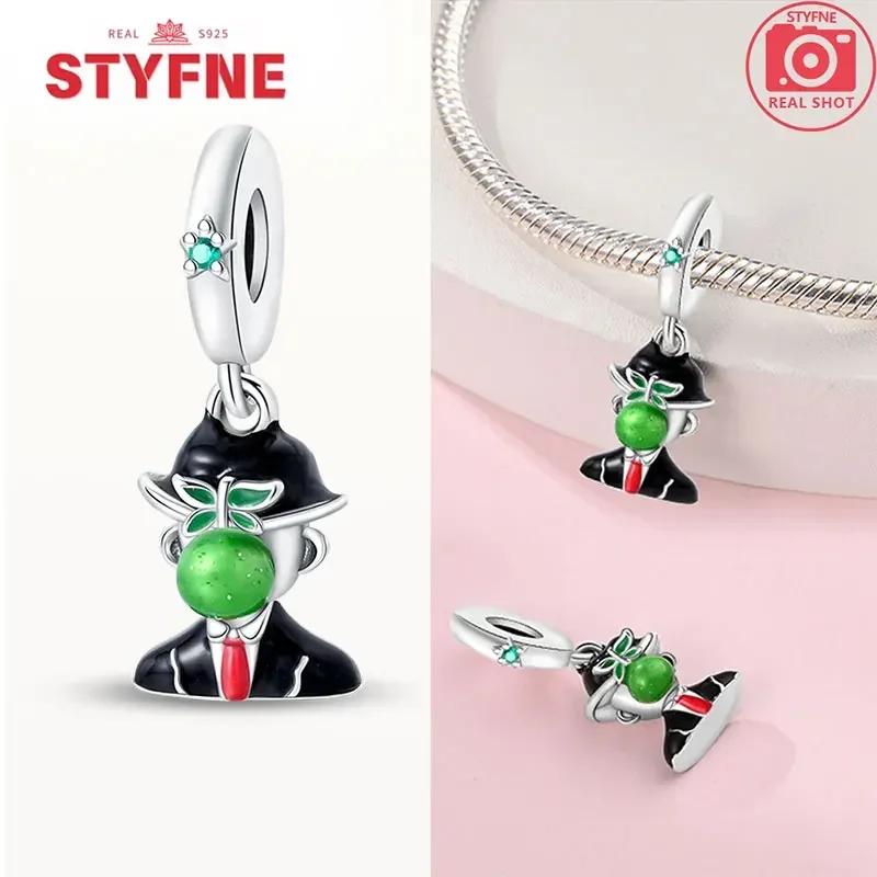 Copperoriginal Starry Sky Sunflower Green Wheat Field Oil Painting Charms Beads For Women Diy Fine Jewelry Gift