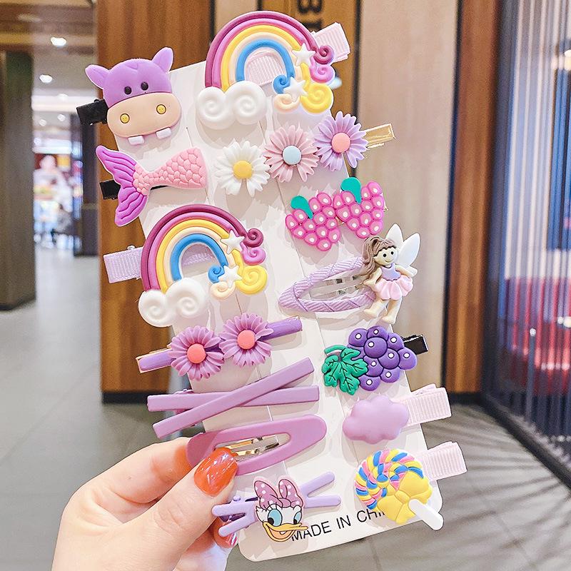 Set of 50 Pink Cute Hair Clips – Sweet Girly Bangs Clips, Japanese Cartoon Hair Accessories