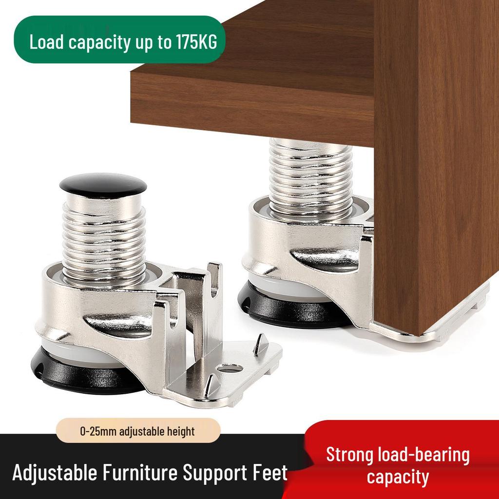 Heavy-Duty Adjustable Zinc Alloy Furniture Support Feet for Cabinets and TV Stands