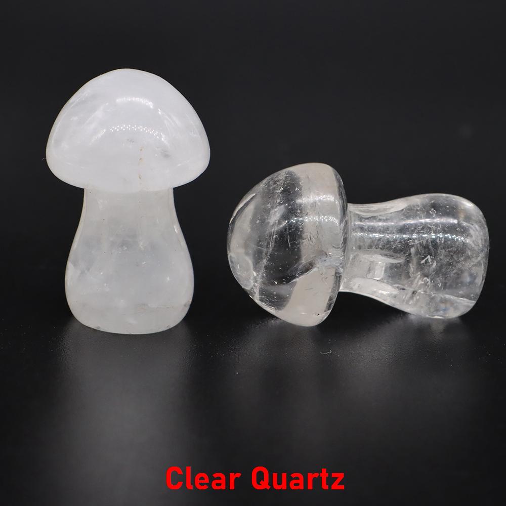 1.5" Natural Crystal Mushroom Gem Quartz Mushroom Mineral Healing Reiki Home Decoration Diy Crafts Gift Aquarium Stone