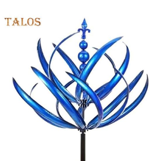 Kovový větrník Lotosový květ Zahrada Kovový větrný mlýn Otáčení o 360 stupňů Odolný proti UV záření Dvouvrstvý Velký větrník Dekor