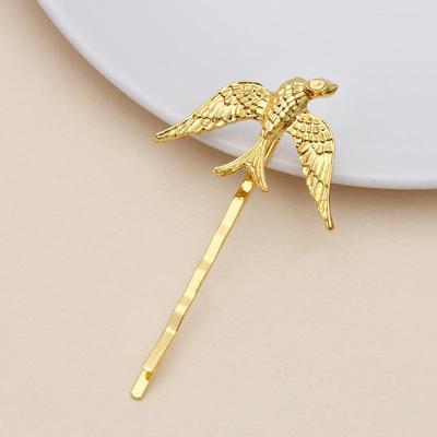 1Pcs Women Hairpin Metal Alloy One Word Folder Hair Accessories Swallow Animal Shape For Girl Headdress
