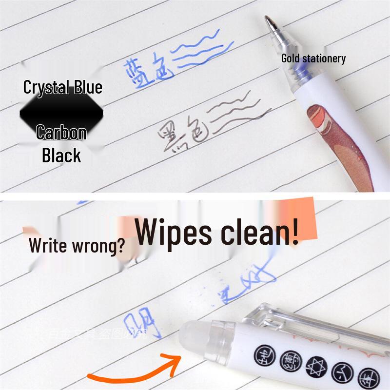 Moresable Druckkugelschreiber-Minen, Radierbar, Drucktyp, Kristallblau & Karbonschwarz, 20/50er-Packs für Schüler