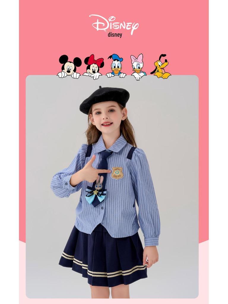 Disney Girls' Rabbit Police Officer Set: Long Sleeve Shirt & Short Skirt Two-Piece.