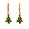 European & American Reindeer Christmas Tree Pendant Cute Alloy Bell Sock Ear Cuffs for Women