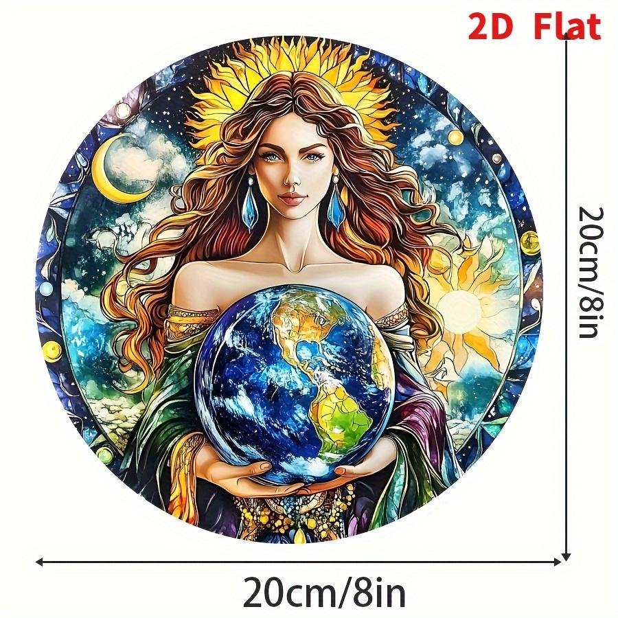 2D Flat Acrylic Goddess Gaia Decoration, No Need for Batteries/electricity, Unique Indoor/outdoor Decoration, Multi-purpose Traditional Style,