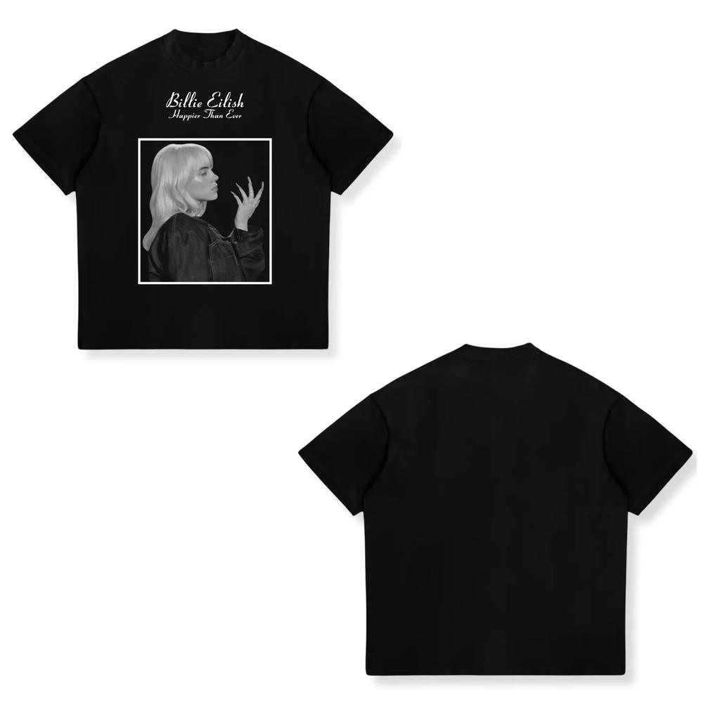 T-shirt con Stampa Billie Eilish 2026 Nuova Calda Vendita Unisex Moda Donna Retro Maglietta per Fan di Musica Y2k Street Wear T-shirt in Cotone