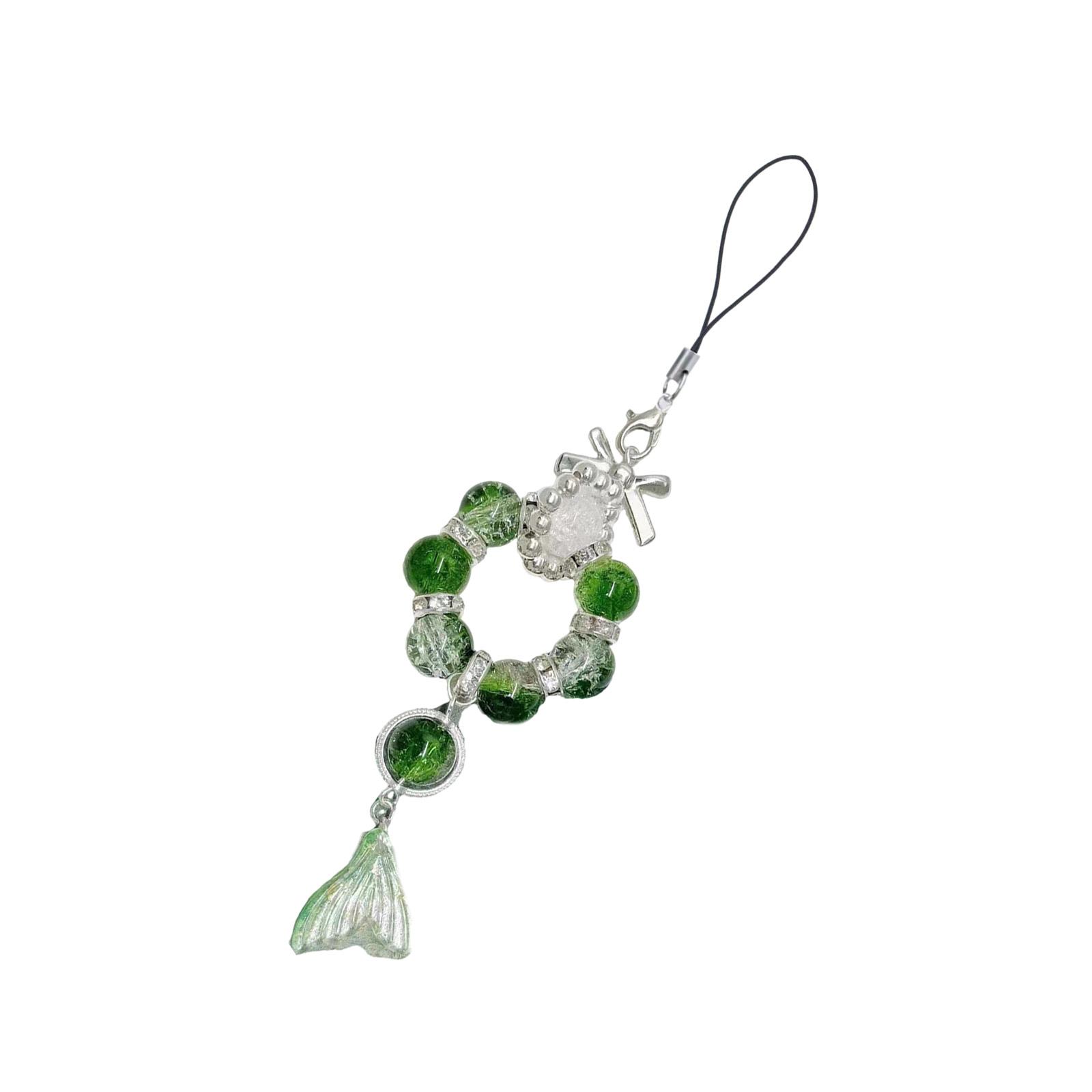 

Stylish Cellphone Strap Butterfly Bowknot and Fish Tail Pendant Keychain Colorful Beaded Keyring Bag Pendant Jewelry