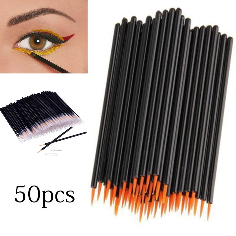 PDTO 50pcs Disposable Eyeliner Brushes Wands Applicator Eye Makeup