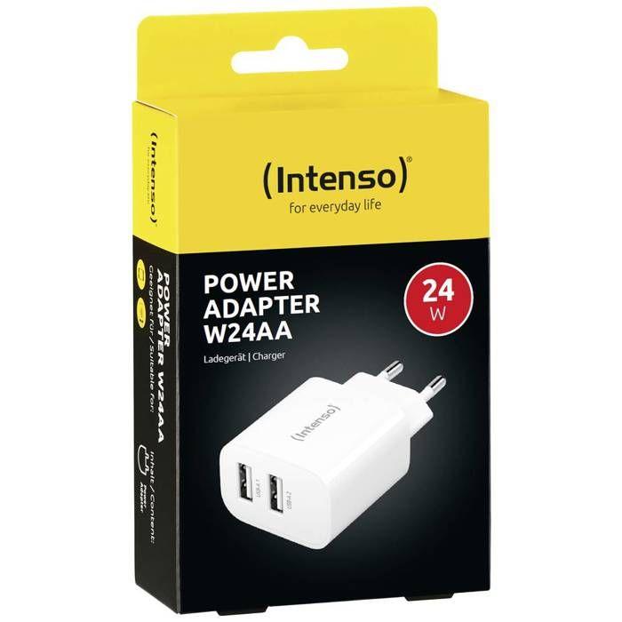 Intenso W24AA Chargeur USB 24 W 2x USB-A blanc intérieure