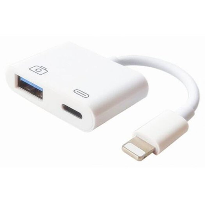 Cavi e adattatori 2 in 1 Cavo adattatore tastiera fotocamera USB per iPhone / iPad bianco