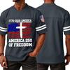 Men's V Neck Short Sleeve Sports T Shirt Casual Athletic Jersey with Independence Day Patriotic Print America 250 Freedom Graphic Tee