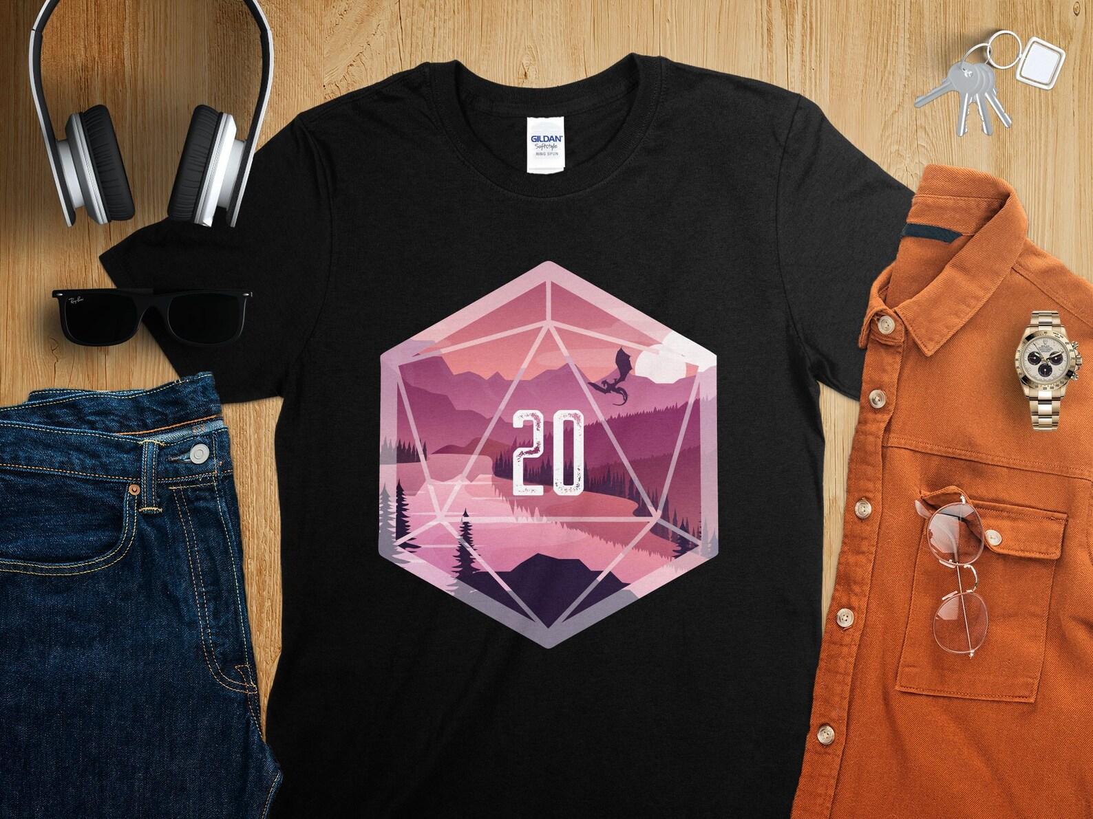 D20 Dice Autumn Fall Dungeons Tabletop RPG Roleplaying Dragons D20 Dice Gamer T-Shirt 2XL