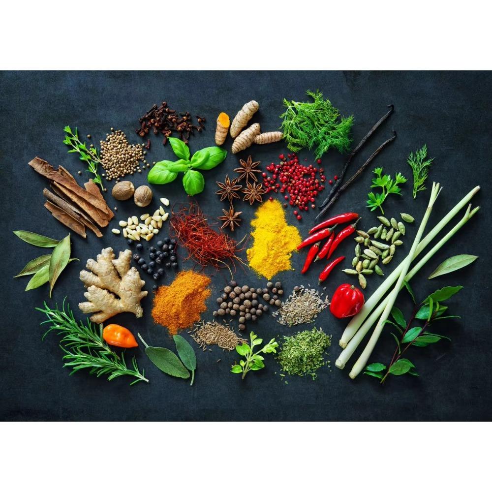 Modern Colorful Spices Chili Seasoning Spoon Posters and Prints Canvas Printing Wall Art Picture for Restaurant Kitchen