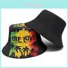 Fashion Fisherman Cap With Letter And Coconut Tree Print Design For Outdoor Sports