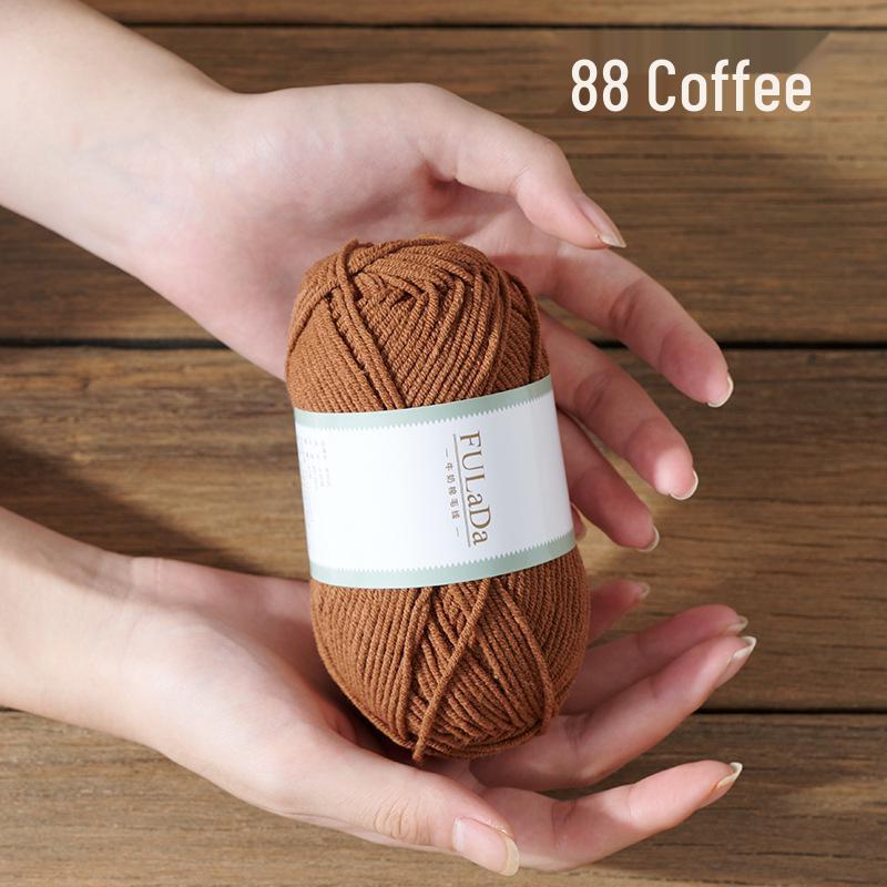 Baby 4-fädig gekämmte Milchbaumwollgarnknäuel zum Handstricken & Häkeln - DIY Puppe, Pullover, Schal Materialpaket