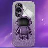 For Huawei nova 11 Pro/nova 11 Ultra Case Electroplating Phone Cover Astronaut Kickstand