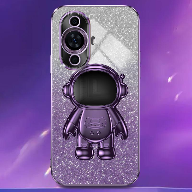 For Huawei nova 11 Pro/nova 11 Ultra Case Electroplating Phone Cover Astronaut Kickstand
