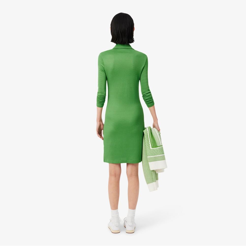 [lacoste] Women's Shiny Pique Long Sleeve Dress EF9901-56GNPA