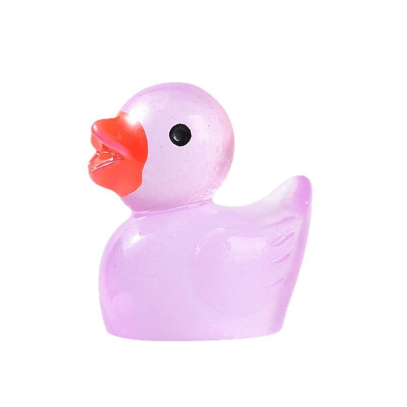Glowing Luminous Duck Figurines - Colorful Resin Micro-Landscape Ornaments
