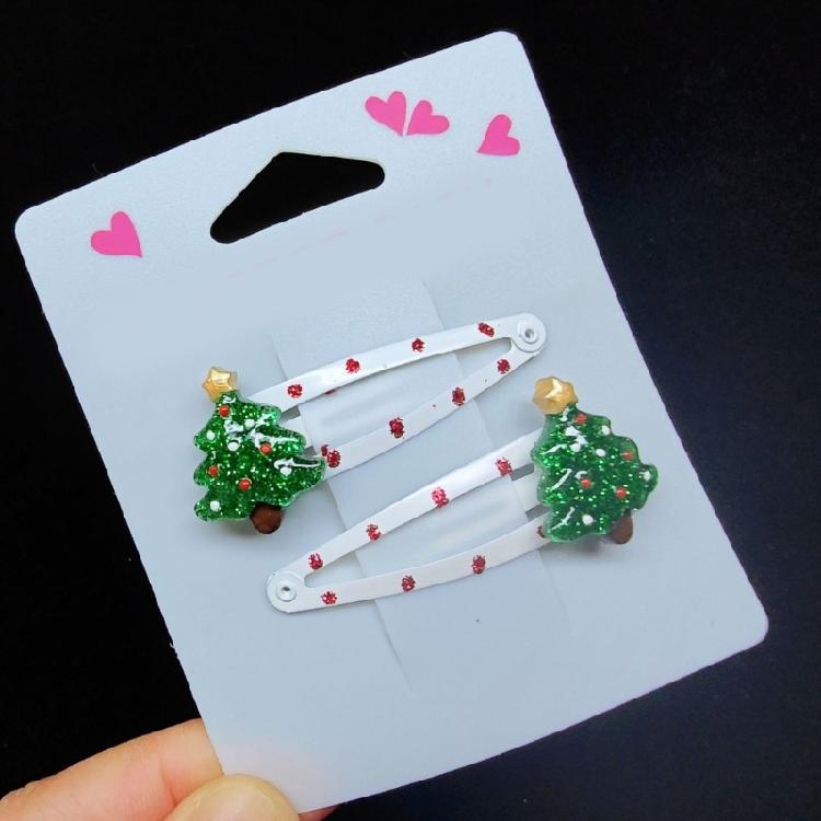 Beliebte Weihnachts-Haarspange Rutschfest Starker Clip Weihnachtsmotiv-Designs Für Frauen und Kinder Alltags-Haarschmuck 1 Paar