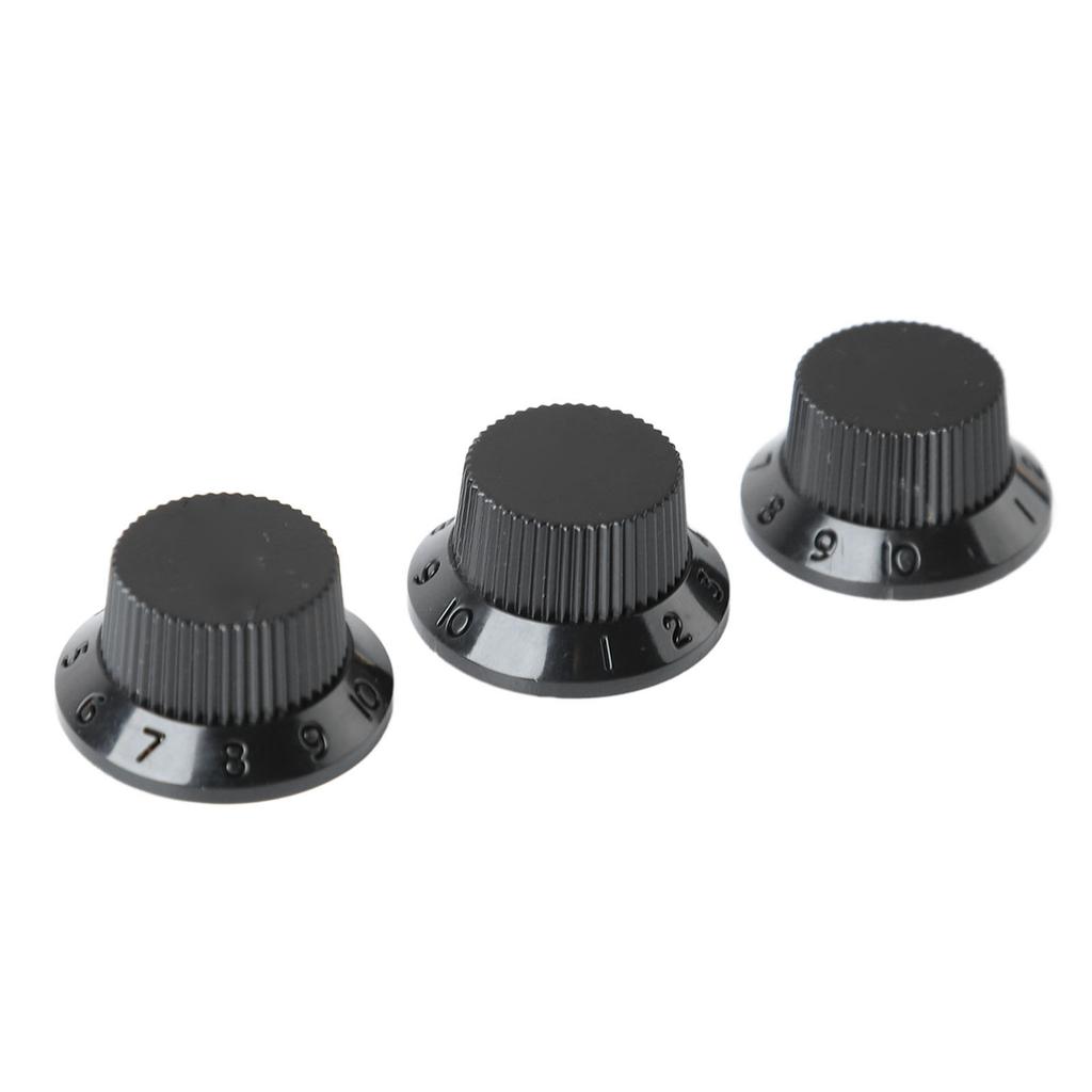 3Pcs Guitar Control Knob 1 Volume 2 Fit Top Plastic Set Kit Instrument Accessory Replacement