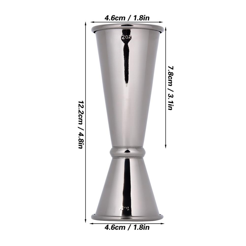 2pcs 304 Stainless Steel Cocktail Shaker Double Sided Bartending Tool Double Jigger  Mixed Drinks