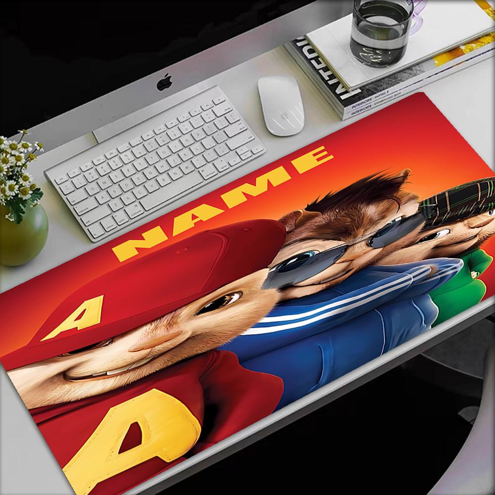 Custom Name Alvin and the Chipmunks Theme Mouse Pad, Non Slip Rubber Base, Multifunctional Office & Home Decor, Perfect for Workspace Personalization.