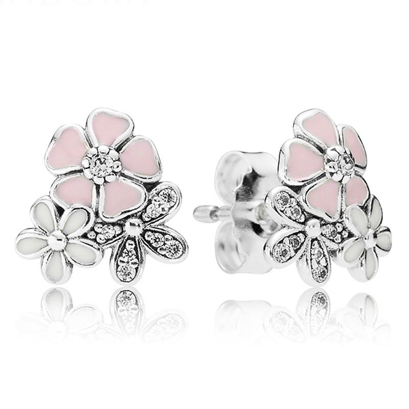 Boucles d'oreilles à tige en forme de cœur étincelant authentiques à main levée avec cristal pour femmes, en argent sterling 925, cadeau de mariage, bijoux de mode