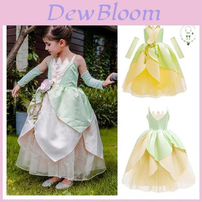 Girls Princess Tiana Dress Up Costume For Birthday Party/christmas