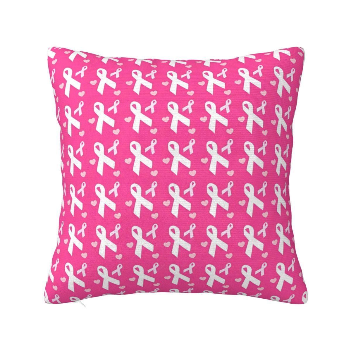 

Breast Cancer Awareness Ribbon Square Pillow Case Decorative Pillow Custom Pillowcover Home Decor 30x30cm 12x12in