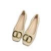 Versatile Flat Bottom Square Head Single Shoes Women's Spring Models New Gentle Evening Shallow Mouth Scoop Women's Shoes