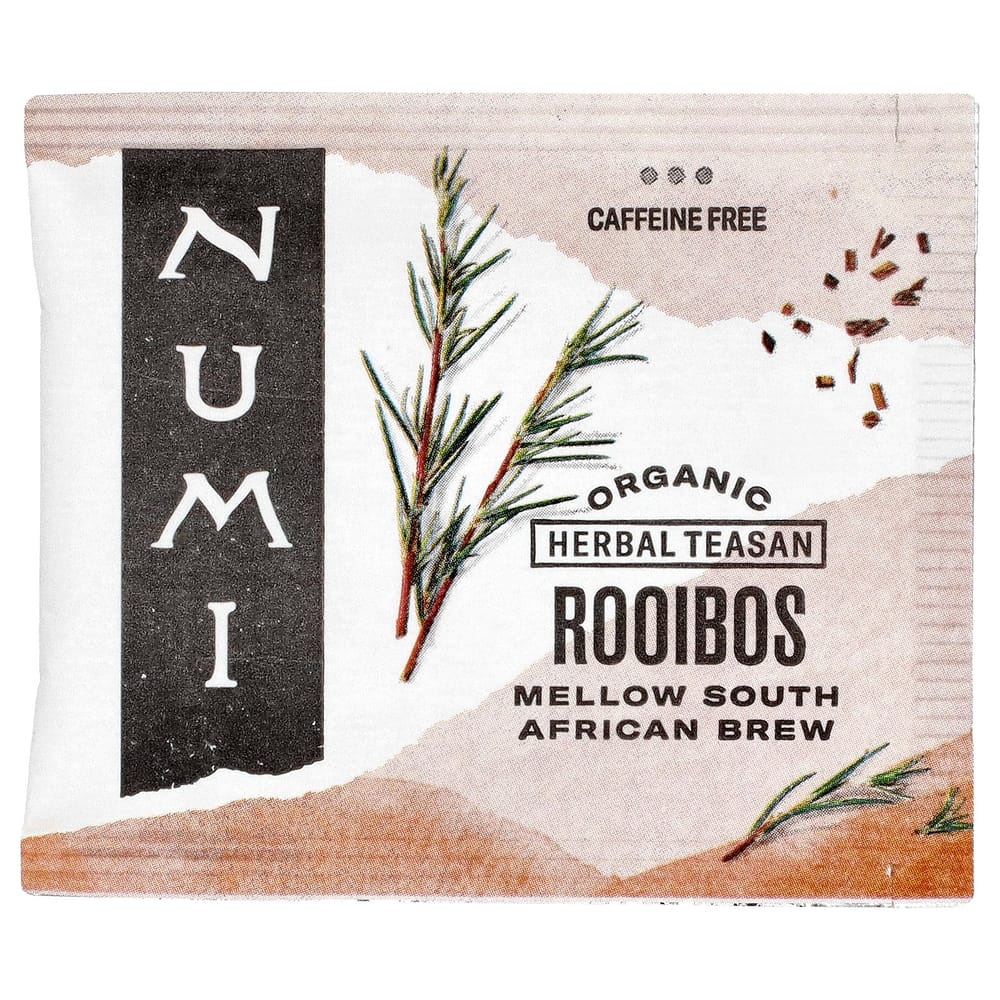iHerb Numi Organic Tea Rooibos Herbal Tea, Caffeine-Free, 18 Tea Bags, 43.2g (1.52oz)