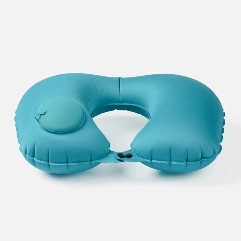 Nap pillow, press inflatable pillow, travel outdoor u-shaped pillow neck pillow, nap pillow milk silk inflatable pillow зелёный