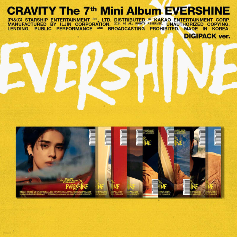 

CRAVITY - 7th Mini Album: EVERSHINE [DIGIPACK VER.] [1 out of 9 versions will be sent randomly]